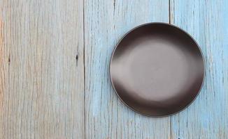 Round black plate photo