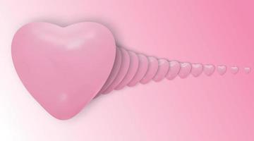 Valentines day vector background. vector illustration of overlapping pink hearts 3d design balloons