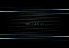 Abstract template horizontal striped line with blue light on black background with space for text. vector