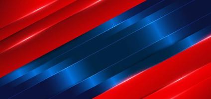 Abstract template blue and red stripes with red neon light with copy space for text. technology concept. vector