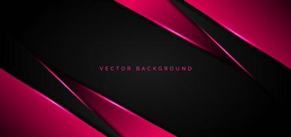 Abstract template pink metallic overlap with pink light modern technology style on black background. vector