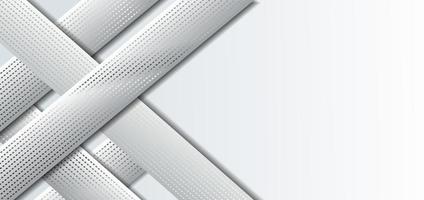 Abstract banner design geometric white and gray overlapping on white grunge texture background. vector
