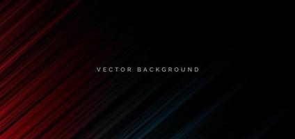Abstract red and blue stripe diagonal lines light on black background. vector