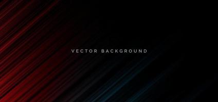 Abstract red and blue stripe diagonal lines light on black background. vector