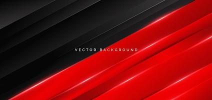 Abstract template black and red stripes with red neon light with copy space for text. vector