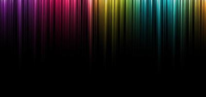 Abstract colorful vibrant stripe vertical lines light on black background. vector