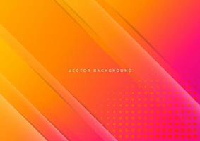 Abstract gradient pink and orange diagonal background with dots decoration. vector