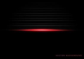 Abstract template horizontal striped line with red light on black background with space for text. vector