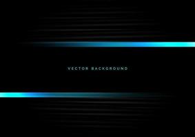 Abstract template horizontal striped line with blue light on black background with space for text. Technology concept. vector