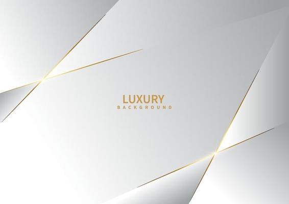 Abstract white and grey triangle background with golden line luxury.