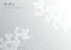 Abstract geometric hexagon pattern on white and gray background. vector