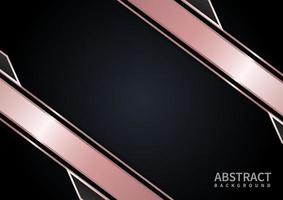 Abstract template pink gold geometric contrast black background. vector