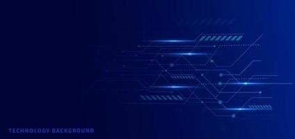 Abstract technology futuristic connect glowing blue lines and lighting on dark background. vector