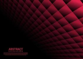 Abstract geometric square pattern background with red shapes perspective. vector