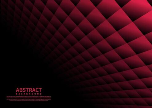 Abstract geometric square pattern background with red shapes perspective. vector