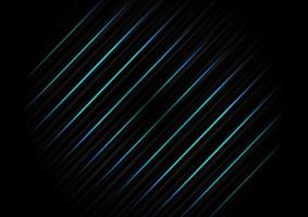 Abstract template diagonal black striped line background texture with blue light neon. Technology concept. vector