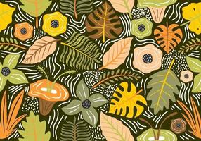 Seamless vintage pattern with decorative flowers. vector