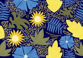 Seamless vintage pattern with decorative flowers. vector