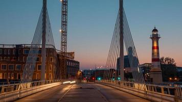 Malmo, Sweden, 2020 - Bridge in Malmo at night photo