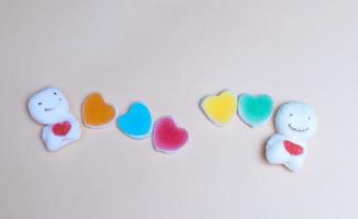 Heart shaped jelly candies photo