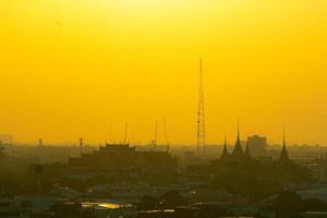 Bangkok city at sunset photo