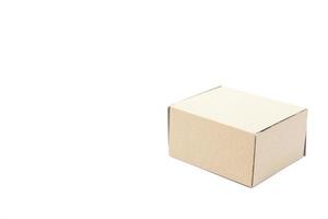 Brown paper box on white background photo