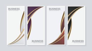 Luxury business vertical banner set in wave design vector