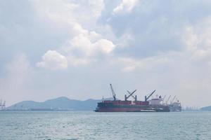 Large cargo ship on the sea photo