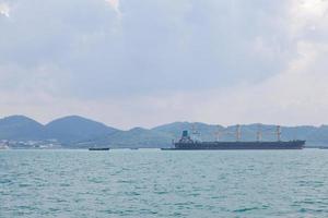 Large cargo ship on the sea photo