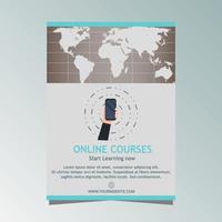 Online Course Flyer Promotional Design Template vector