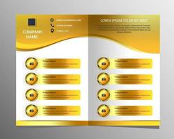 Products Brochure Template With Gold Design vector