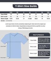 T-shirt Sizes Guide Design Template vector