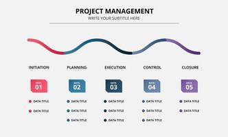 Project management infographic timeline template vector