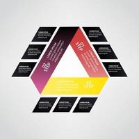 diseño de pasos infográficos triangulares vector