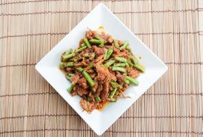 Pork fried lentils, Thai food photo