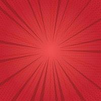Flat Design Red Comic Background With Lines and Halftone vector