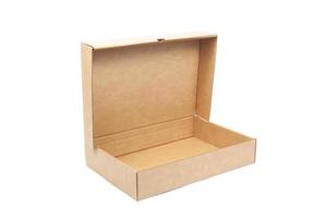 Brown paper box on white background photo