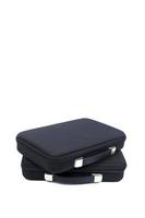 Black briefcases on white background photo