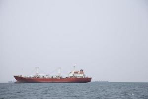 Large cargo ship on the sea photo