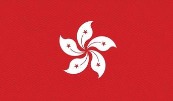 Hong Kong flag in zigzag style pattern vector illustration.