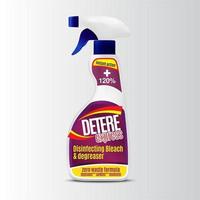 Detergent, Cleaner, Bleach, Degreaser Laundry Detergent Bottle Label, Toilet Or Sink Cleaner, Creative Packaging Design Template. Mock Up Design Vector Illustration