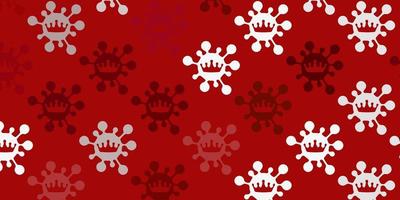 Light red vector texture with disease symbols.