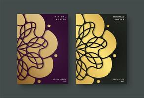 Luxury book cover set with floral motif vector