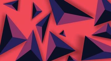 Abstract Background with Black Triangles. Realistic and 3D. Vector illustration on Red background.