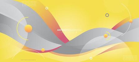 Abstract Wavy Background in Trendy Gray and Yellow vector