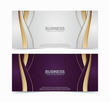 Set of luxury banner wave backgrounds vector