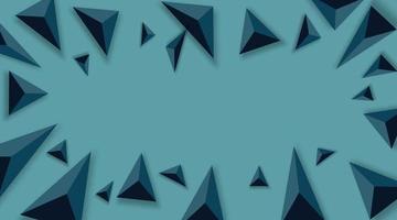 Abstract Background with Black Triangles. Realistic and 3D. Vector illustration on blue background.