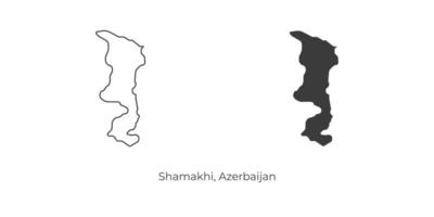 Simple vector illustration of Shamakhi map, Azerbaijan.