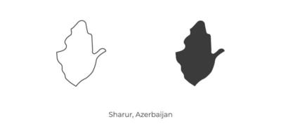 Simple vector illustration of Sharur map, Azerbaijan.