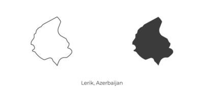 Simple vector illustration of Lerik map, Azerbaijan.